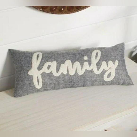 Large Gray Embroidery Accent Pillow New With Tags tag Grey - Picture 2 of 5